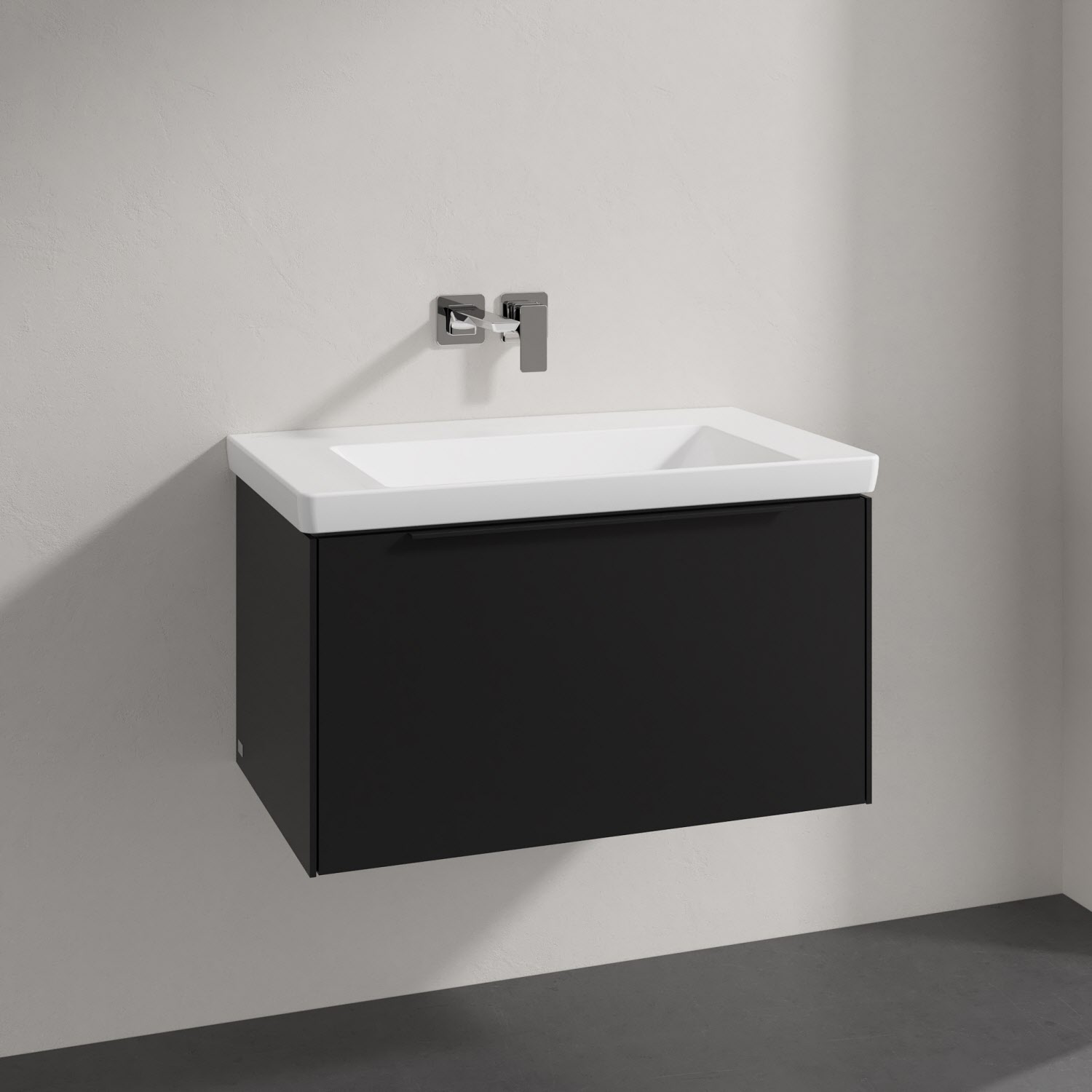 Villeroy & Boch Subway 3.0 Badmöbel-Set 80 cm, Griff volcano black, 1 Auszug