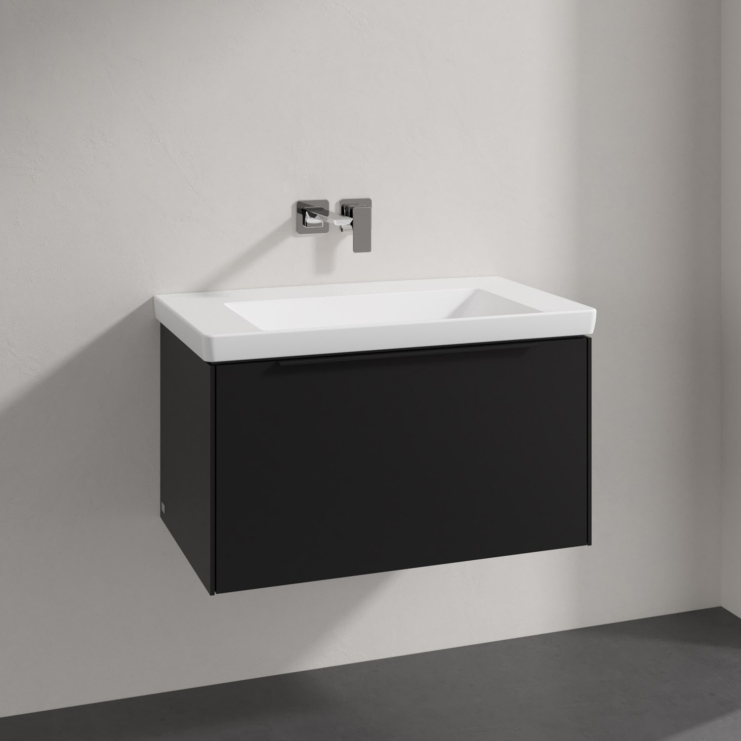 Villeroy & Boch Subway 3.0 Badmöbel-Set 80 cm, Griff volcano black, 1 Auszug