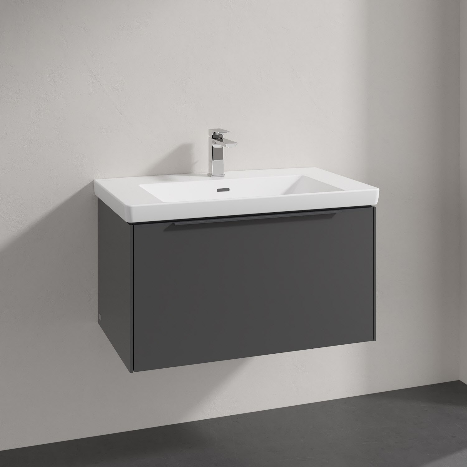 Villeroy & Boch Subway 3.0 Badmöbel-Set 80 cm, Griff in Möbelfarbe, 1 Auszug