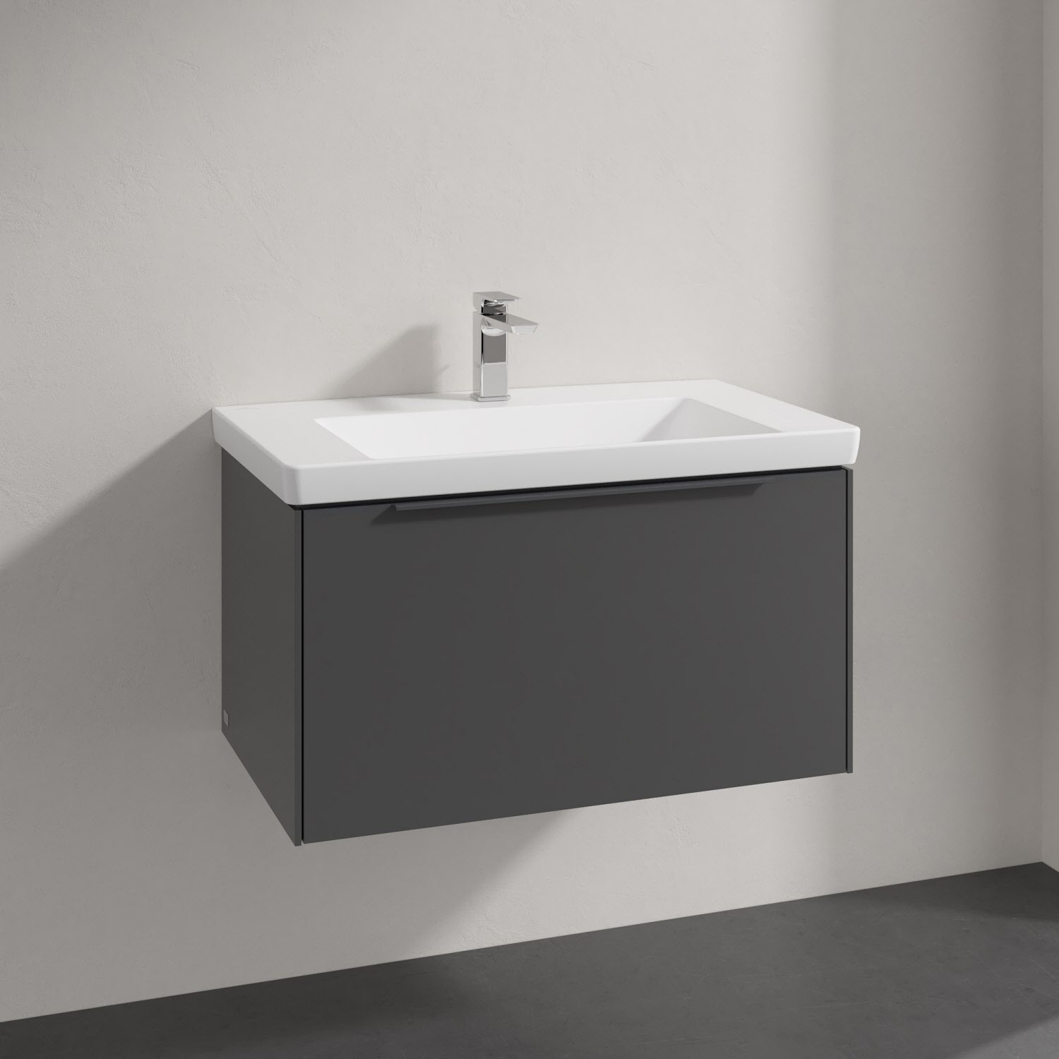 Villeroy & Boch Subway 3.0 Badmöbel-Set 80 cm, Griff in Möbelfarbe, 1 Auszug