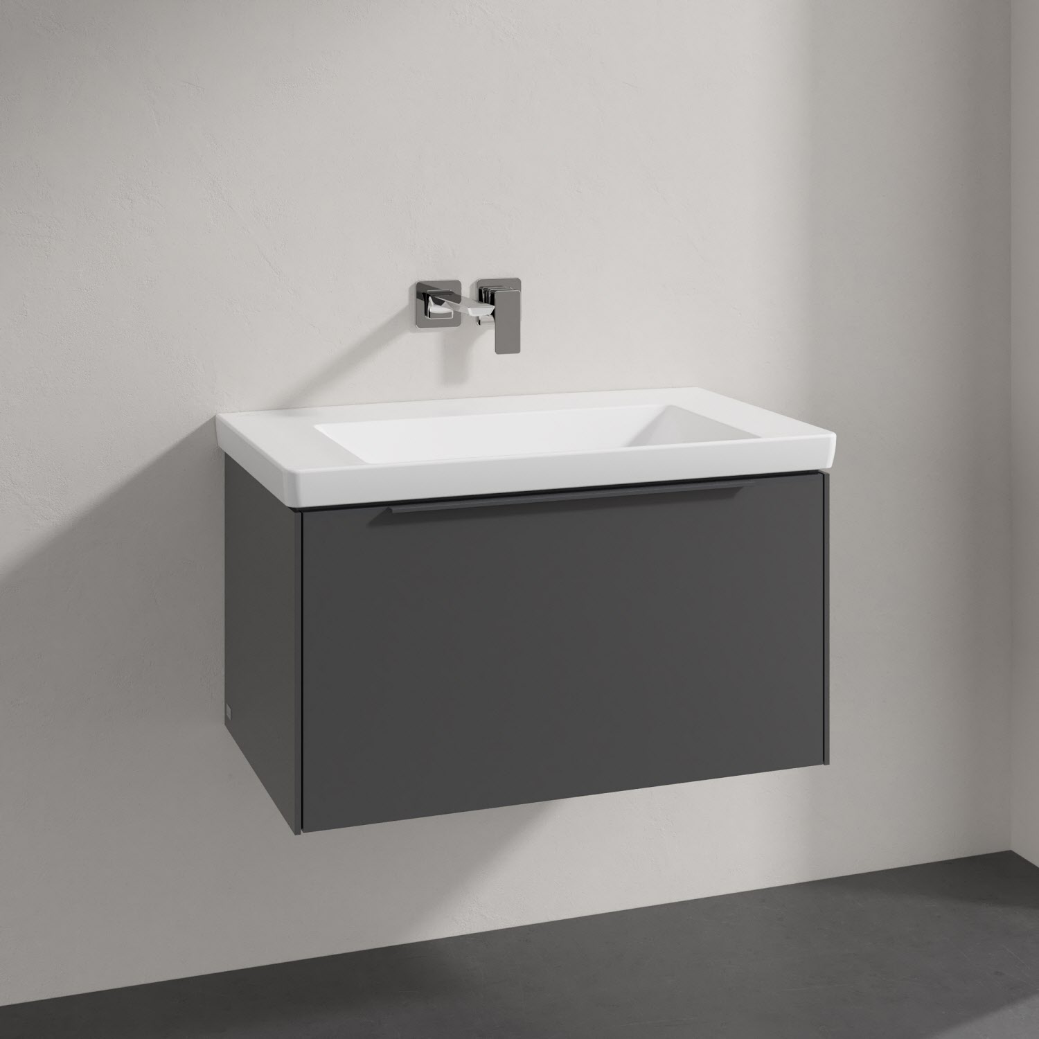 Villeroy & Boch Subway 3.0 Badmöbel-Set 80 cm, Griff in Möbelfarbe, 1 Auszug