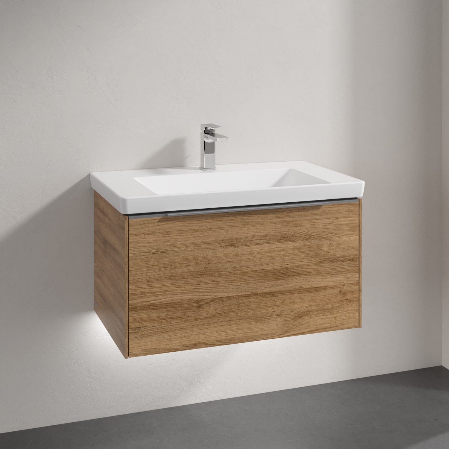 Villeroy & Boch Subway 3.0 Badmöbel-Set 80 cm mit Beleuchtung, 1 Auszug