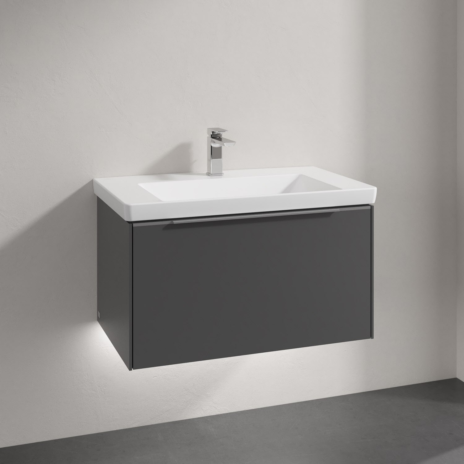 Villeroy & Boch Subway 3.0 Badmöbel-Set 80 cm mit Beleuchtung, 1 Auszug