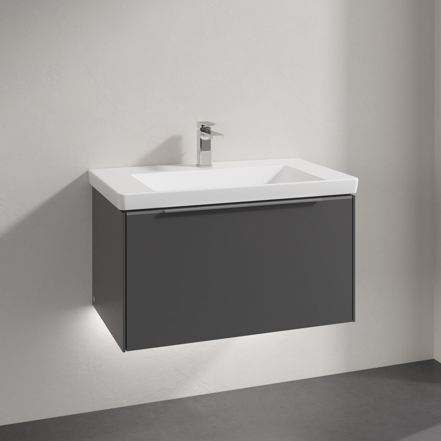 Villeroy & Boch Subway 3.0 Badmöbel-Set 80 cm mit Beleuchtung, 1 Auszug