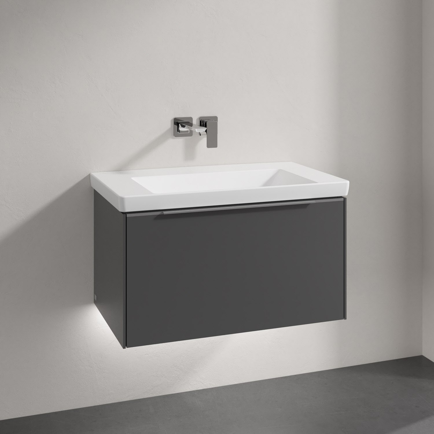 Villeroy & Boch Subway 3.0 Badmöbel-Set 80 cm mit Beleuchtung, 1 Auszug