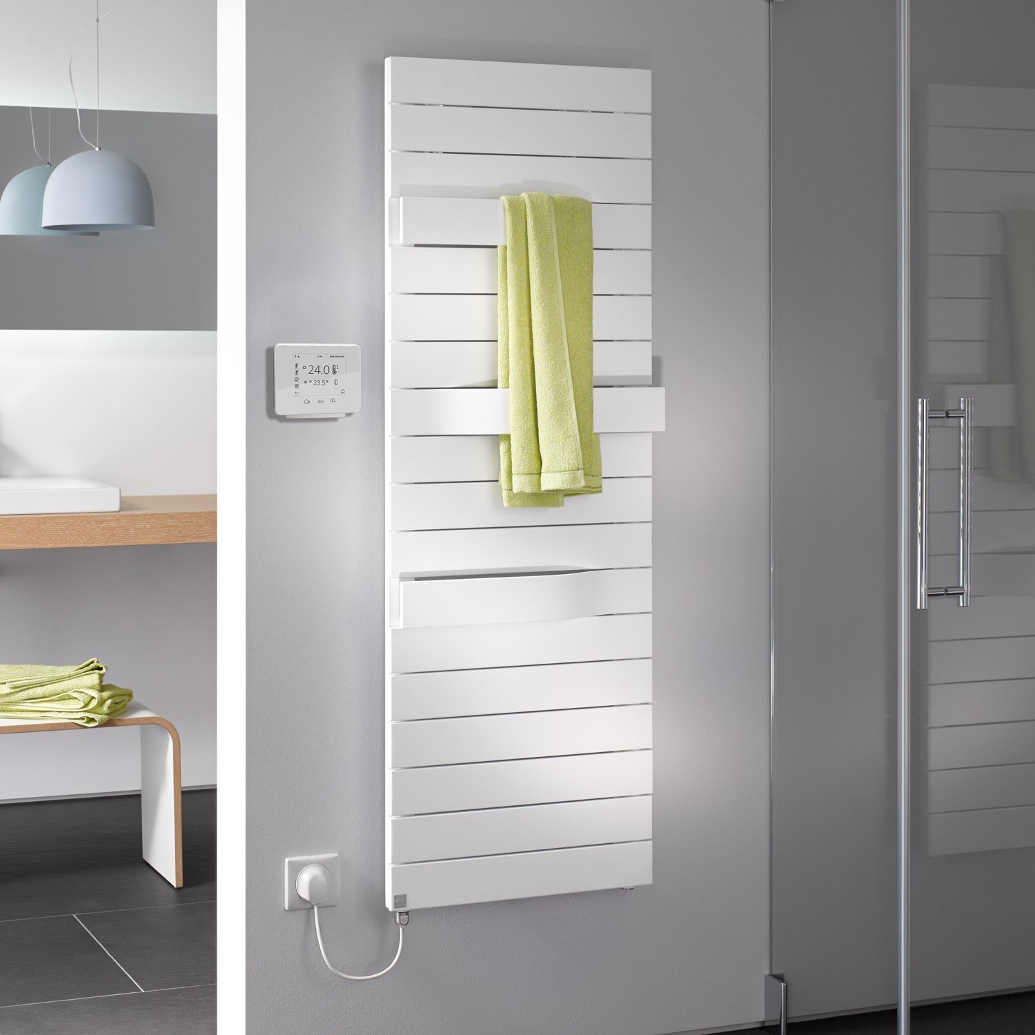 Kermi Tabeo-E Badheizkörper 60 x 10,1 x 119,7 cm inkl. Elektro-Set WRX links
