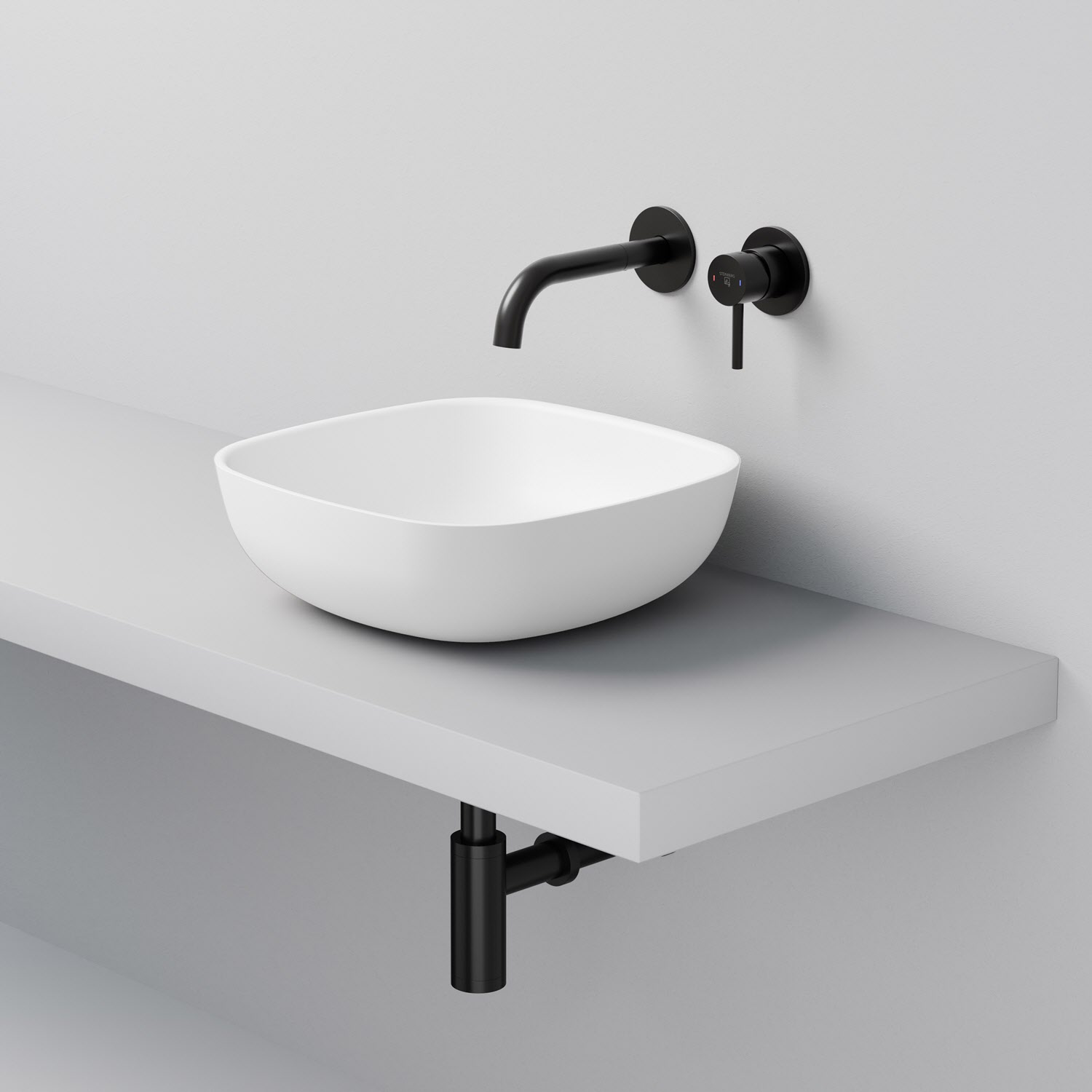 Steinberg Serie 440 Aufsatzschale quadratisch aus Mineo Stone 40 x 40 cm