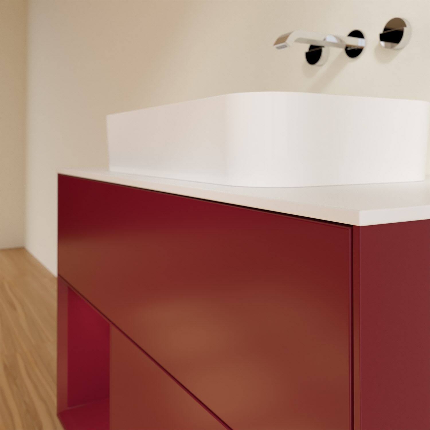 Villeroy & Boch Finion Waschtischunterschrank 100 cm mit Regalelement links und Abdeckplatte