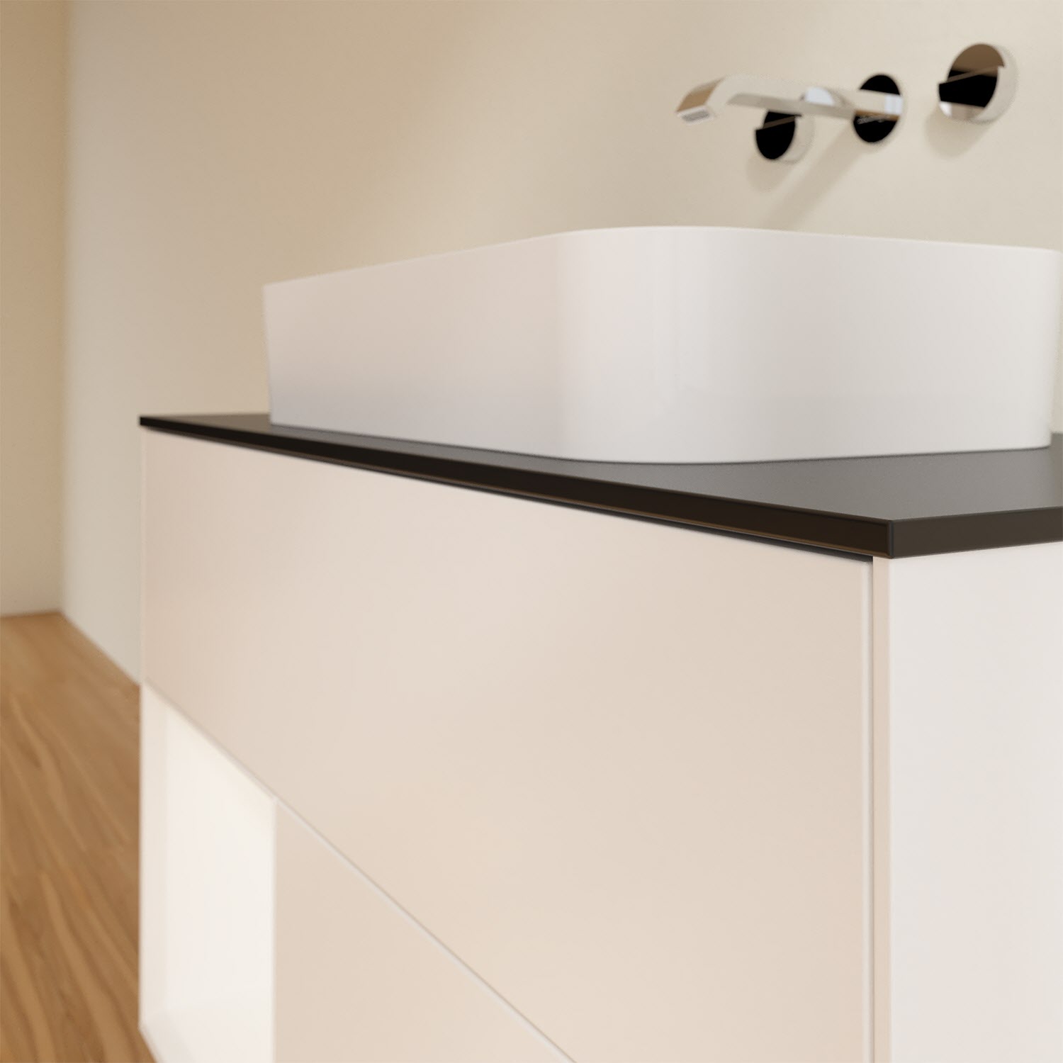Villeroy & Boch Finion Waschtischunterschrank 100 cm mit Regalelement links und Abdeckplatte