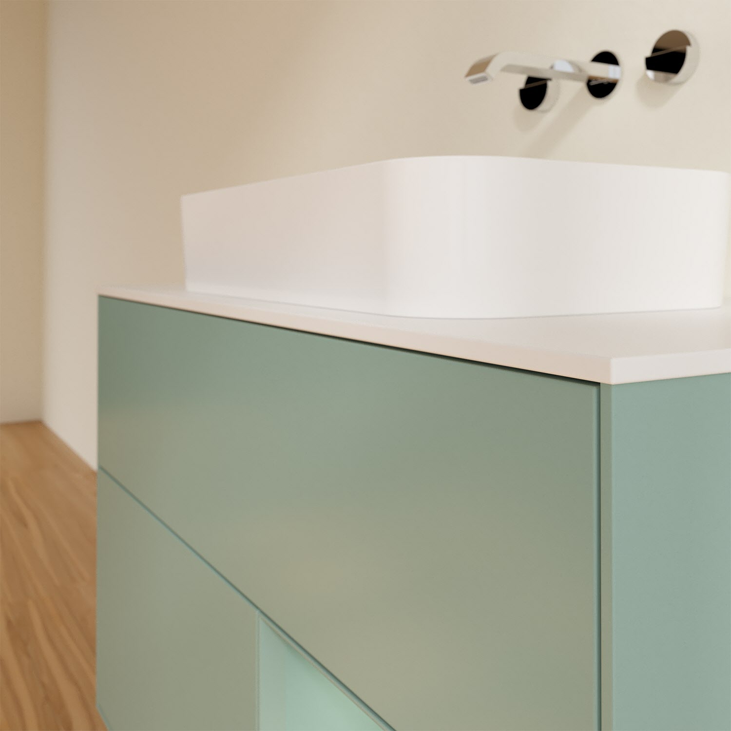 Villeroy & Boch Finion Waschtischunterschrank 100 cm mit Regalelement rechts und Abdeckplatte