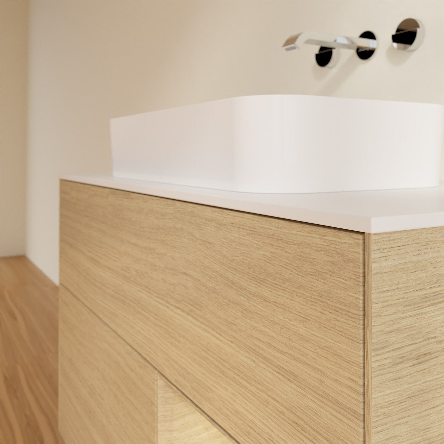 Villeroy & Boch Finion Waschtischunterschrank 100 cm mit Regalelement rechts und Abdeckplatte