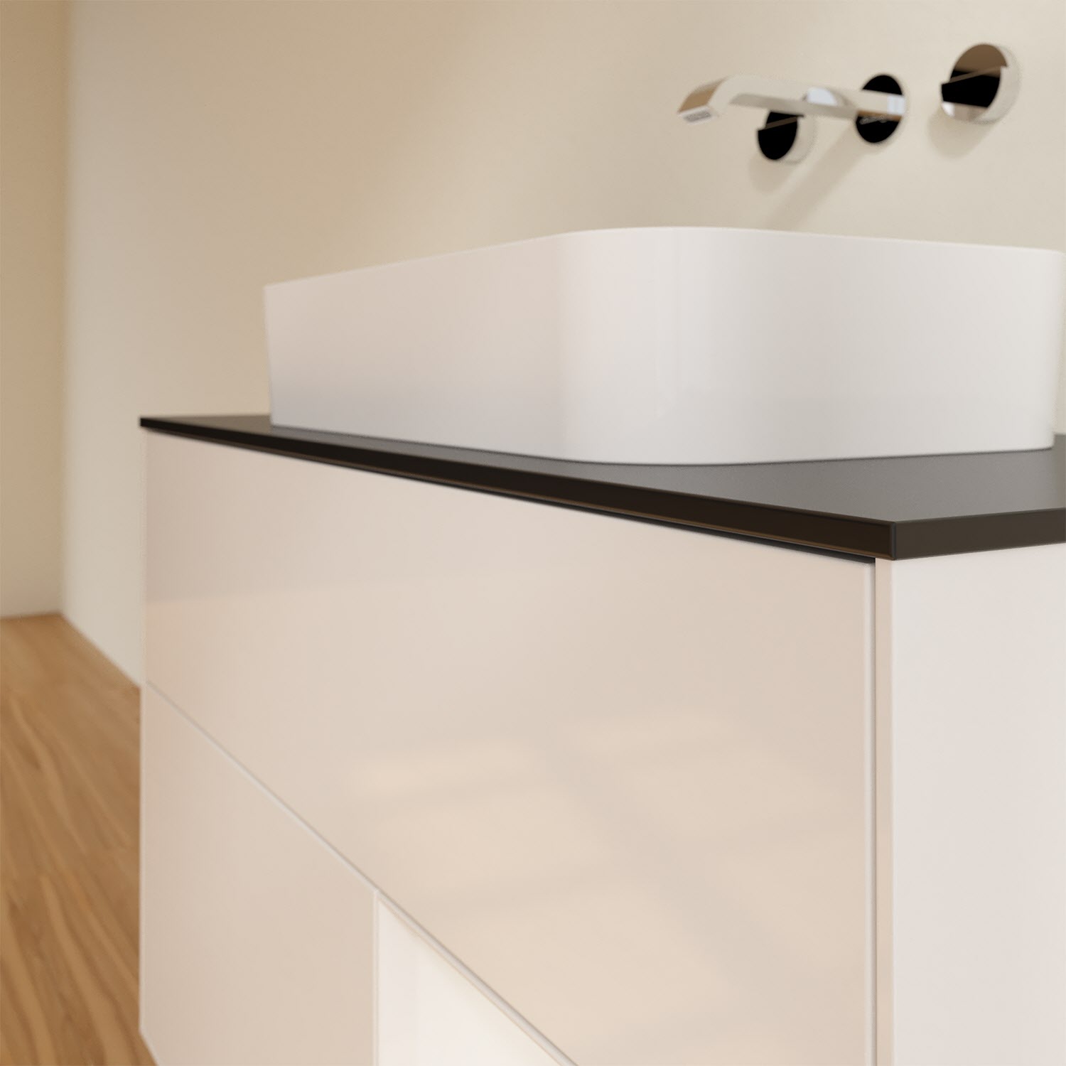 Villeroy & Boch Finion Waschtischunterschrank 100 cm mit Regalelement rechts und Abdeckplatte