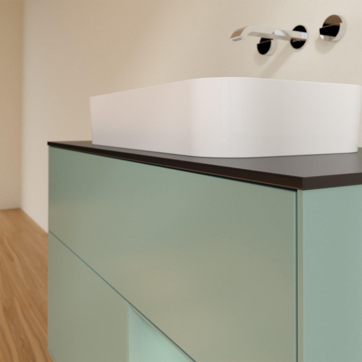 Villeroy & Boch Finion Waschtischunterschrank 100 cm mit Regalelement rechts und Abdeckplatte