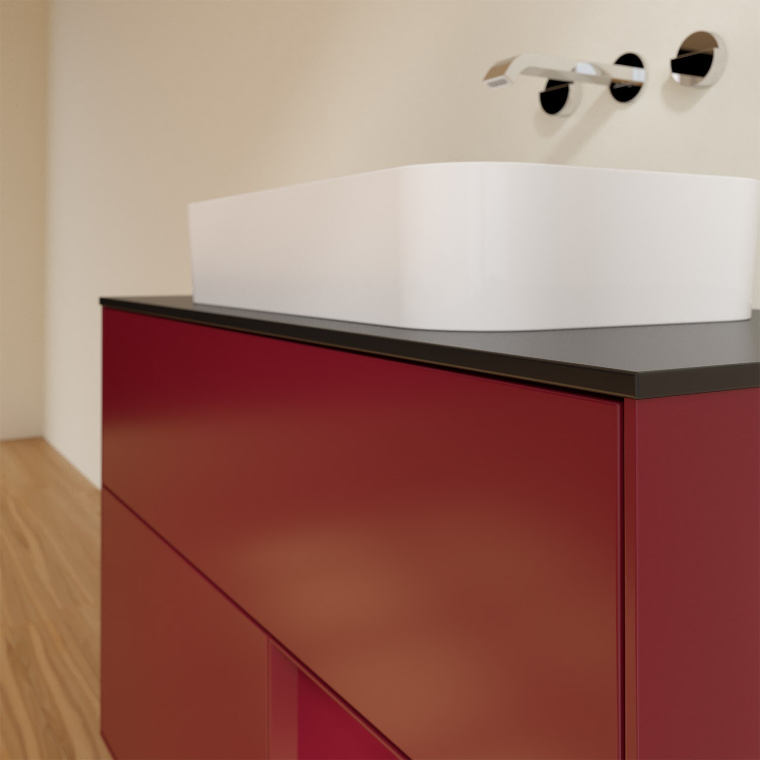 Villeroy & Boch Finion Waschtischunterschrank 100 cm mit Regalelement rechts und Abdeckplatte