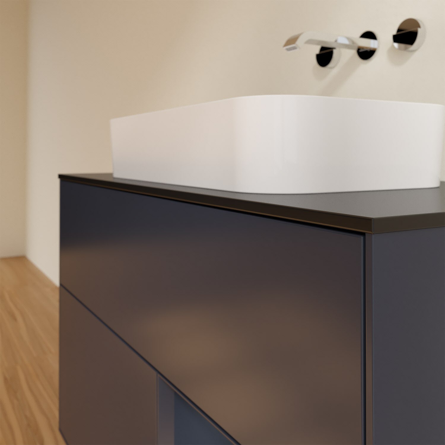 Villeroy & Boch Finion Waschtischunterschrank 100 cm mit Regalelement rechts und Abdeckplatte