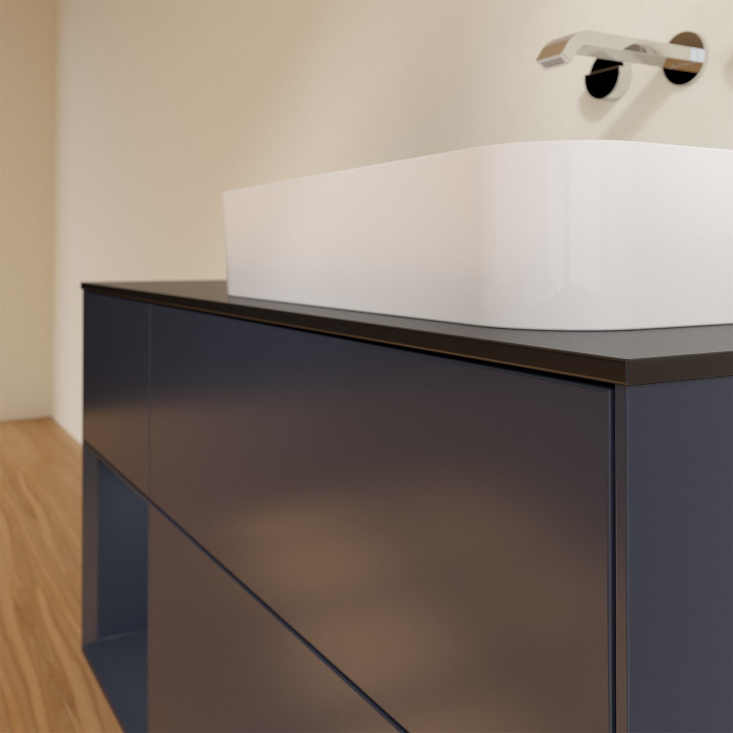 Villeroy & Boch Finion Waschtischunterschrank 120 cm mit Regalelement links und Abdeckplatte