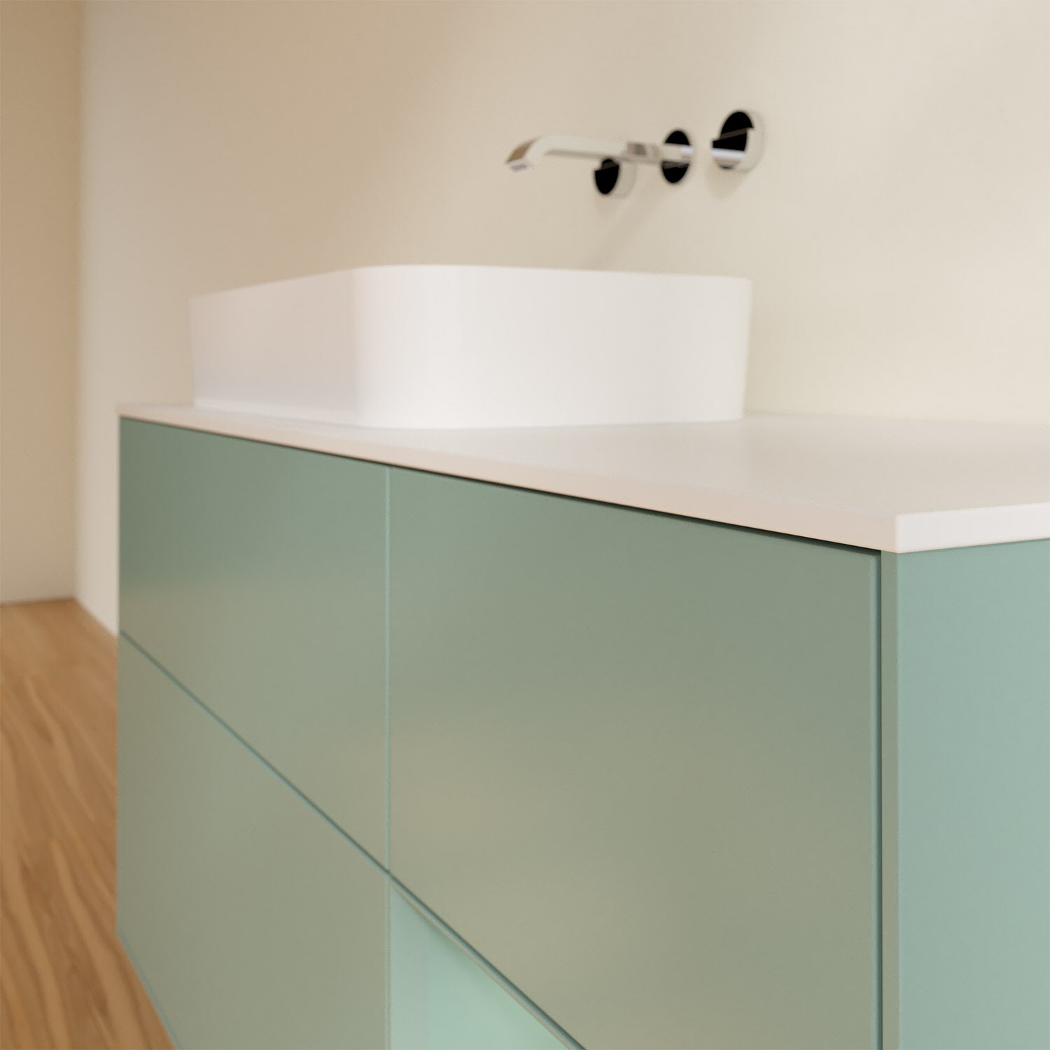 Villeroy & Boch Finion Waschtischunterschrank 120 cm mit Regalelement rechts und Abdeckplatte