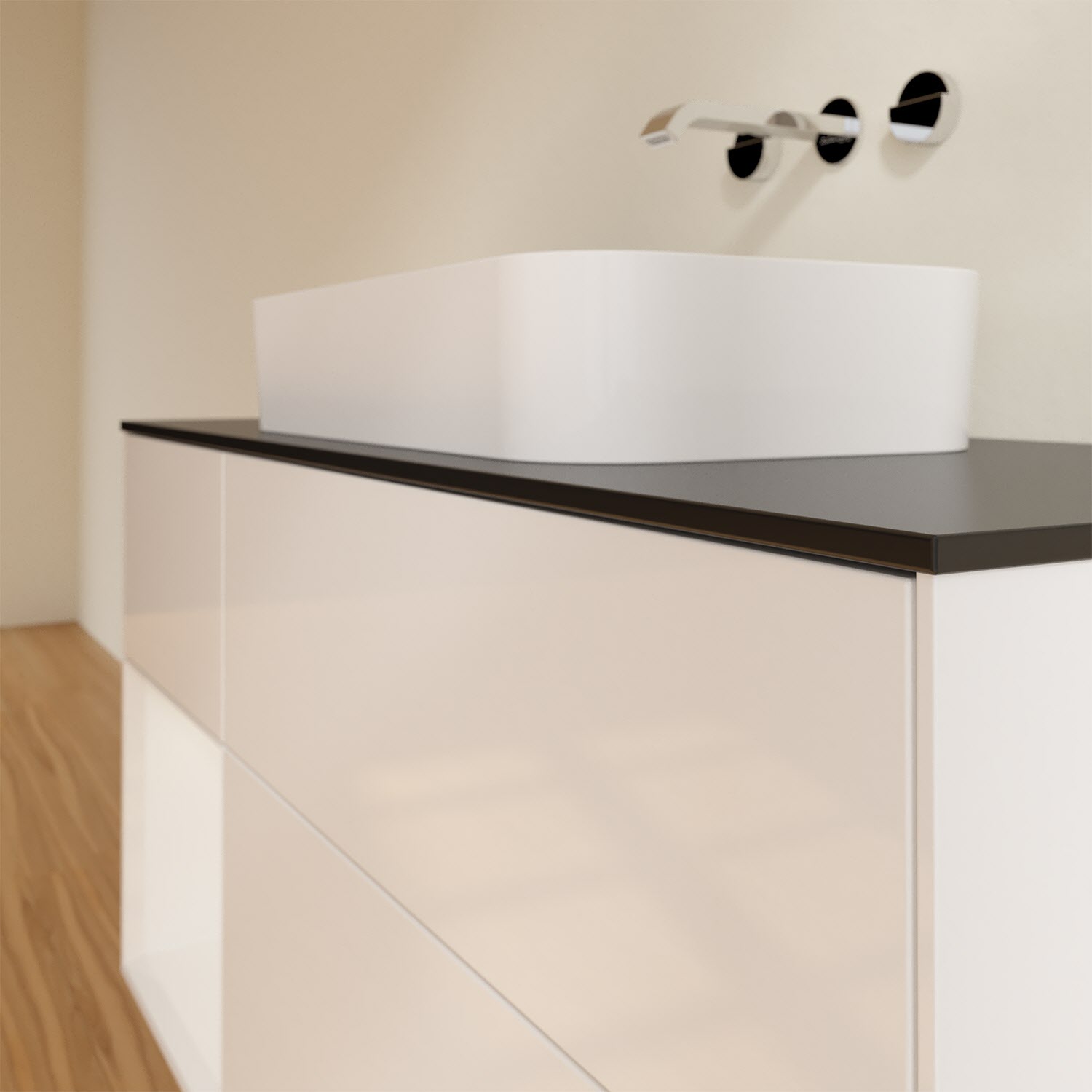 Villeroy & Boch Finion Waschtischunterschrank 120 cm mit Regalelement links und Abdeckplatte