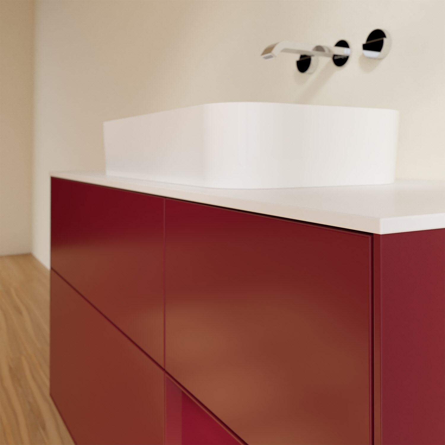 Villeroy & Boch Finion Waschtischunterschrank 120 cm mit Regalelement rechts und Abdeckplatte