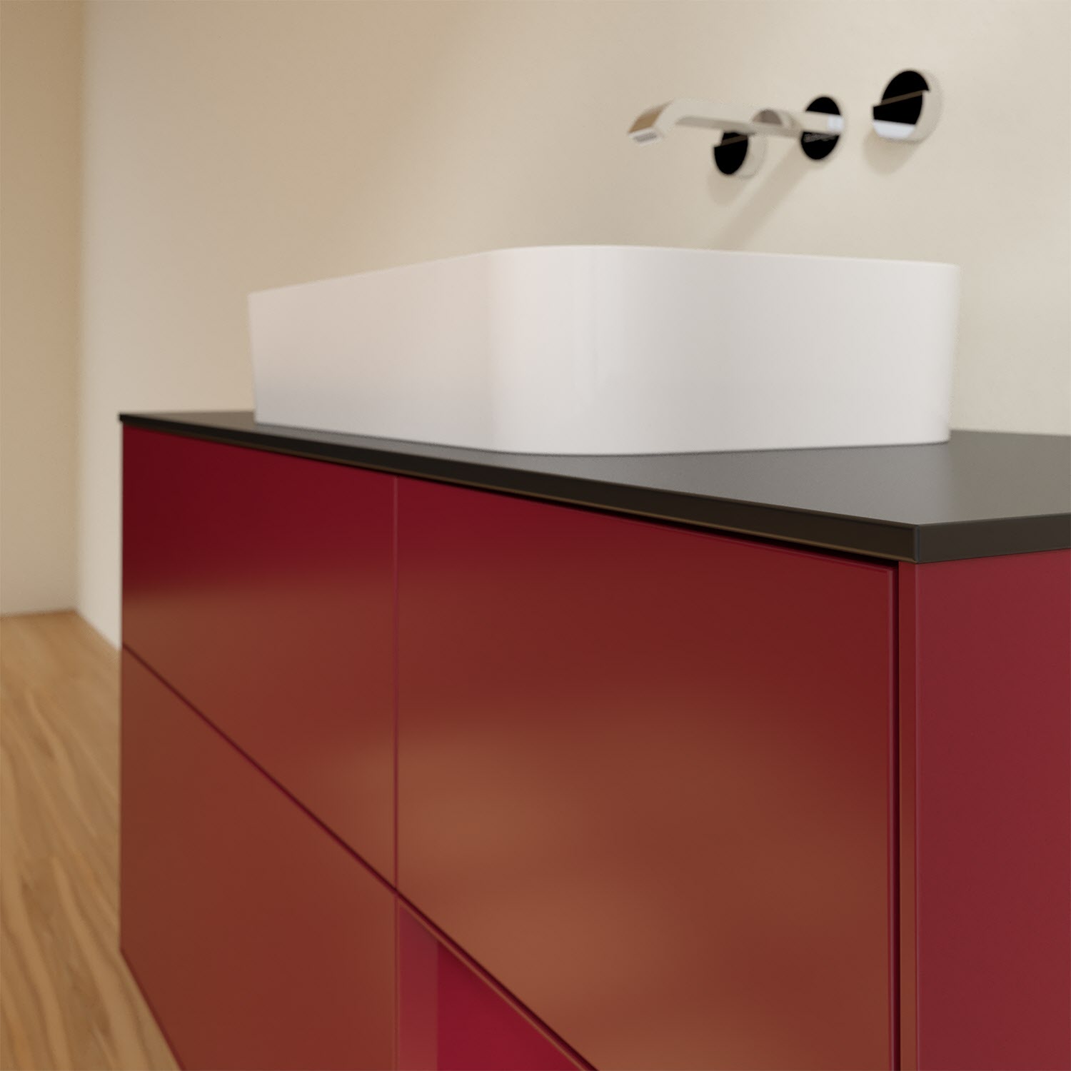 Villeroy & Boch Finion Waschtischunterschrank 120 cm mit Regalelement rechts und Abdeckplatte