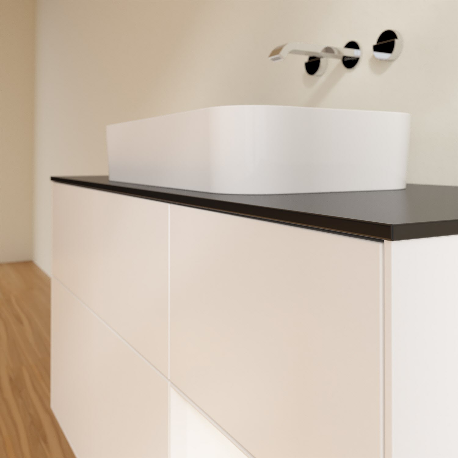 Villeroy & Boch Finion Waschtischunterschrank 120 cm mit Regalelement rechts und Abdeckplatte