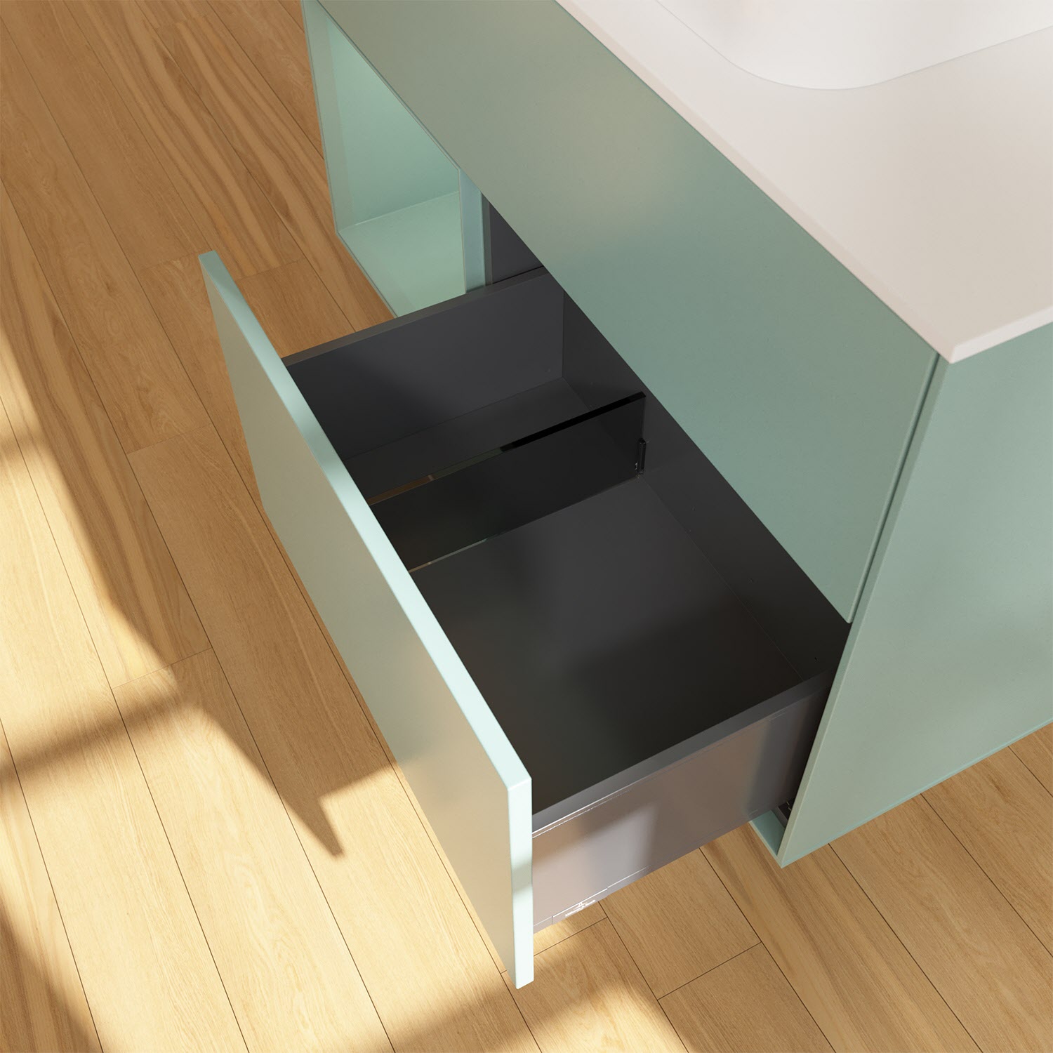 Villeroy & Boch Finion Waschtischunterschrank 100 cm mit Regalelement links und Abdeckplatte