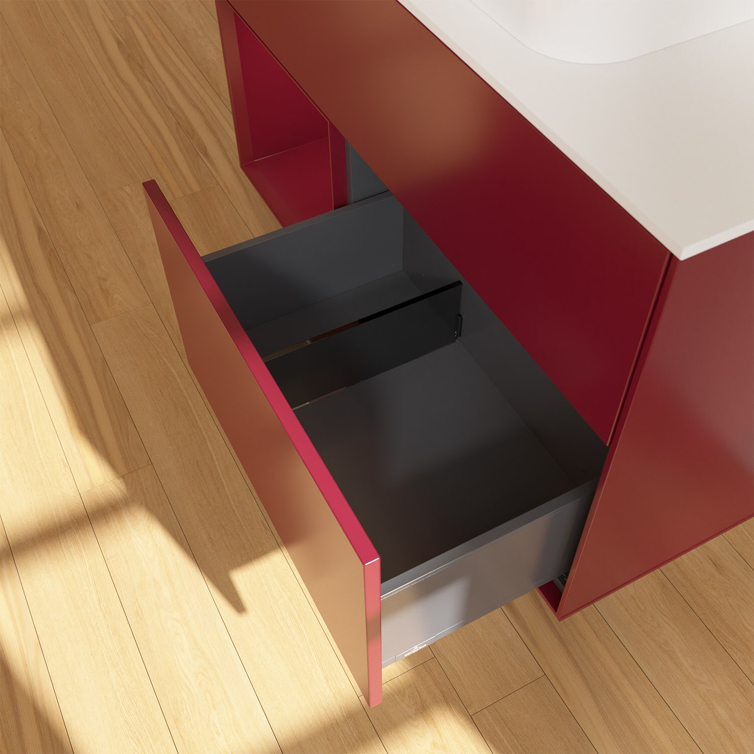 Villeroy & Boch Finion Waschtischunterschrank 100 cm mit Regalelement links und Abdeckplatte