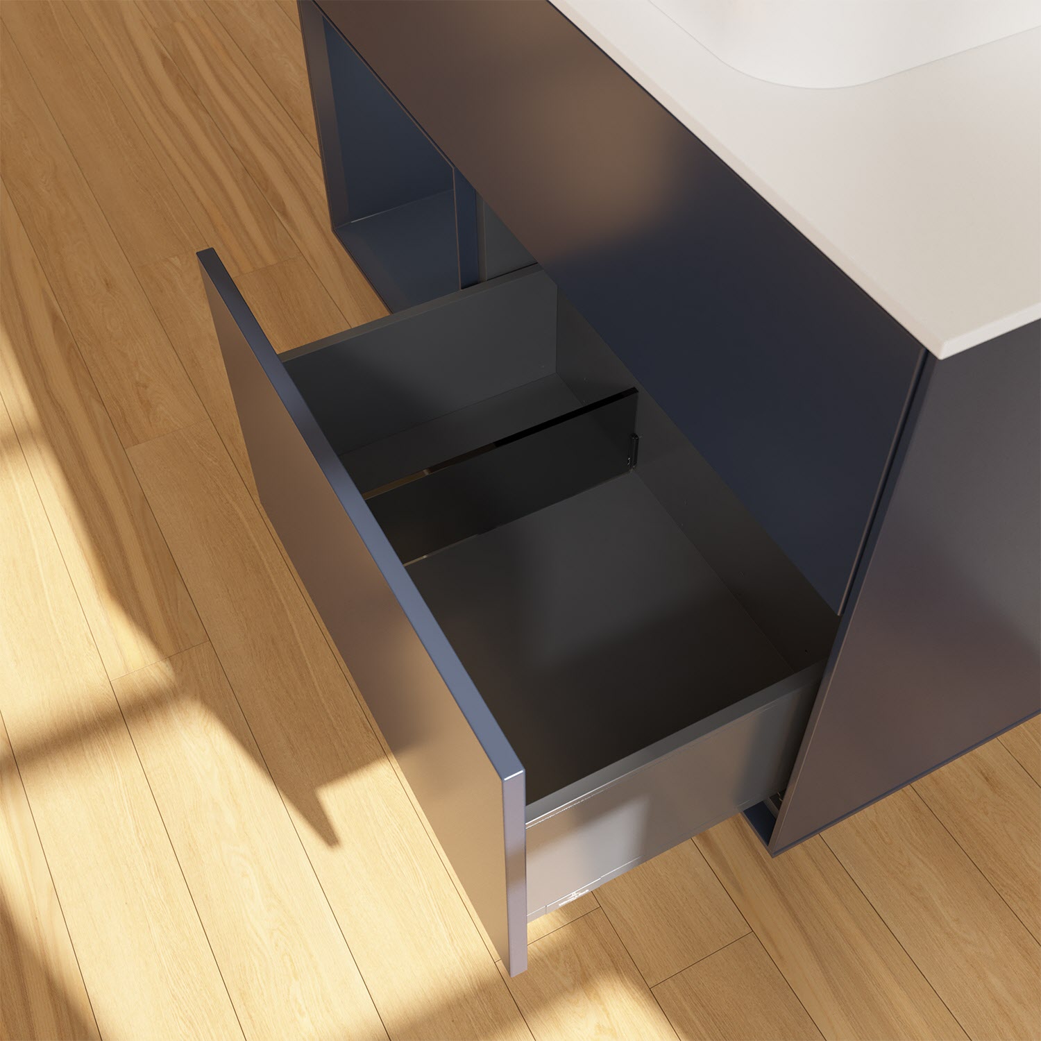 Villeroy & Boch Finion Waschtischunterschrank 100 cm mit Regalelement links und Abdeckplatte