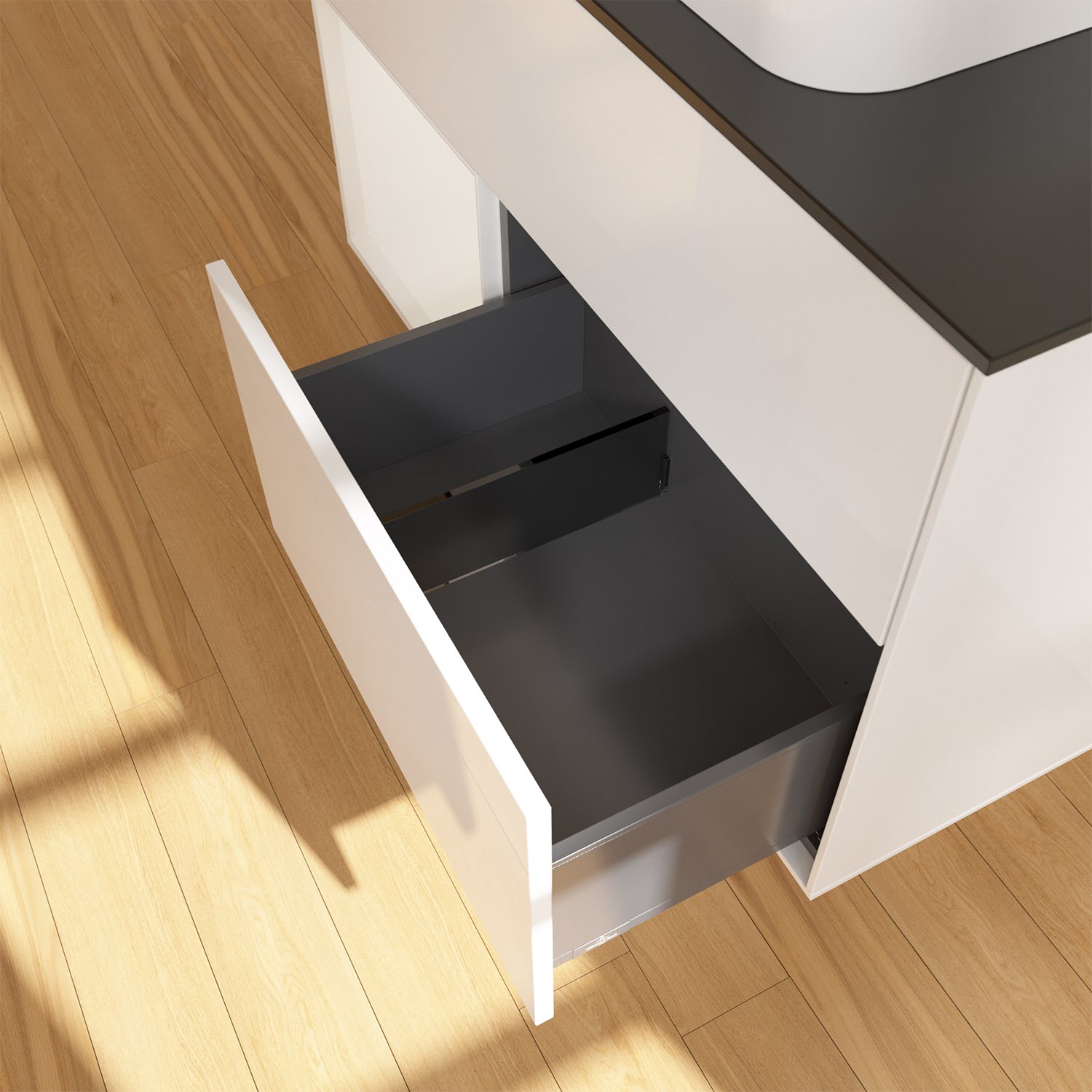 Villeroy & Boch Finion Waschtischunterschrank 100 cm mit Regalelement links und Abdeckplatte