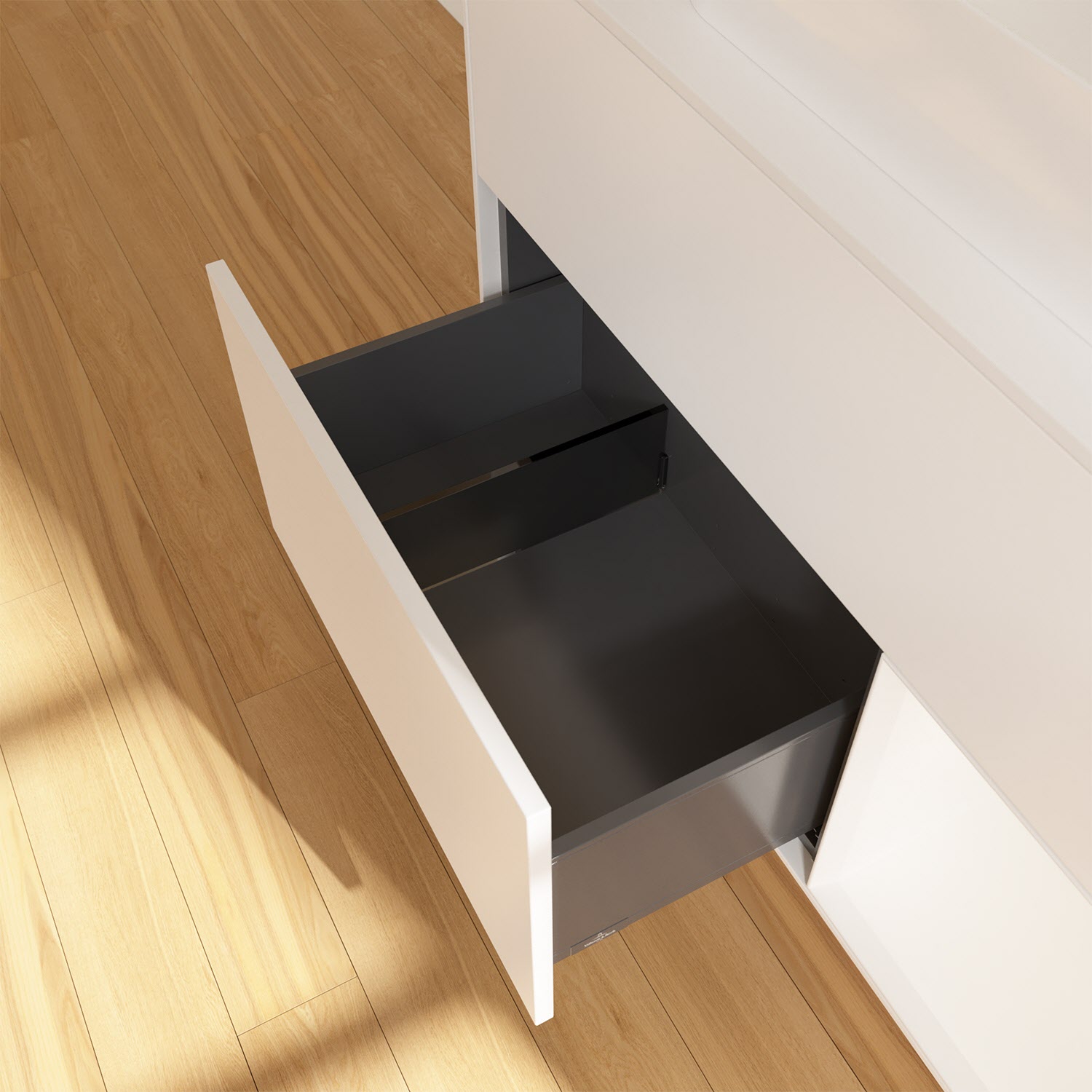 Villeroy & Boch Finion Waschtischunterschrank 100 cm mit Regalelement rechts und Abdeckplatte, mit Wandbeleuchtung