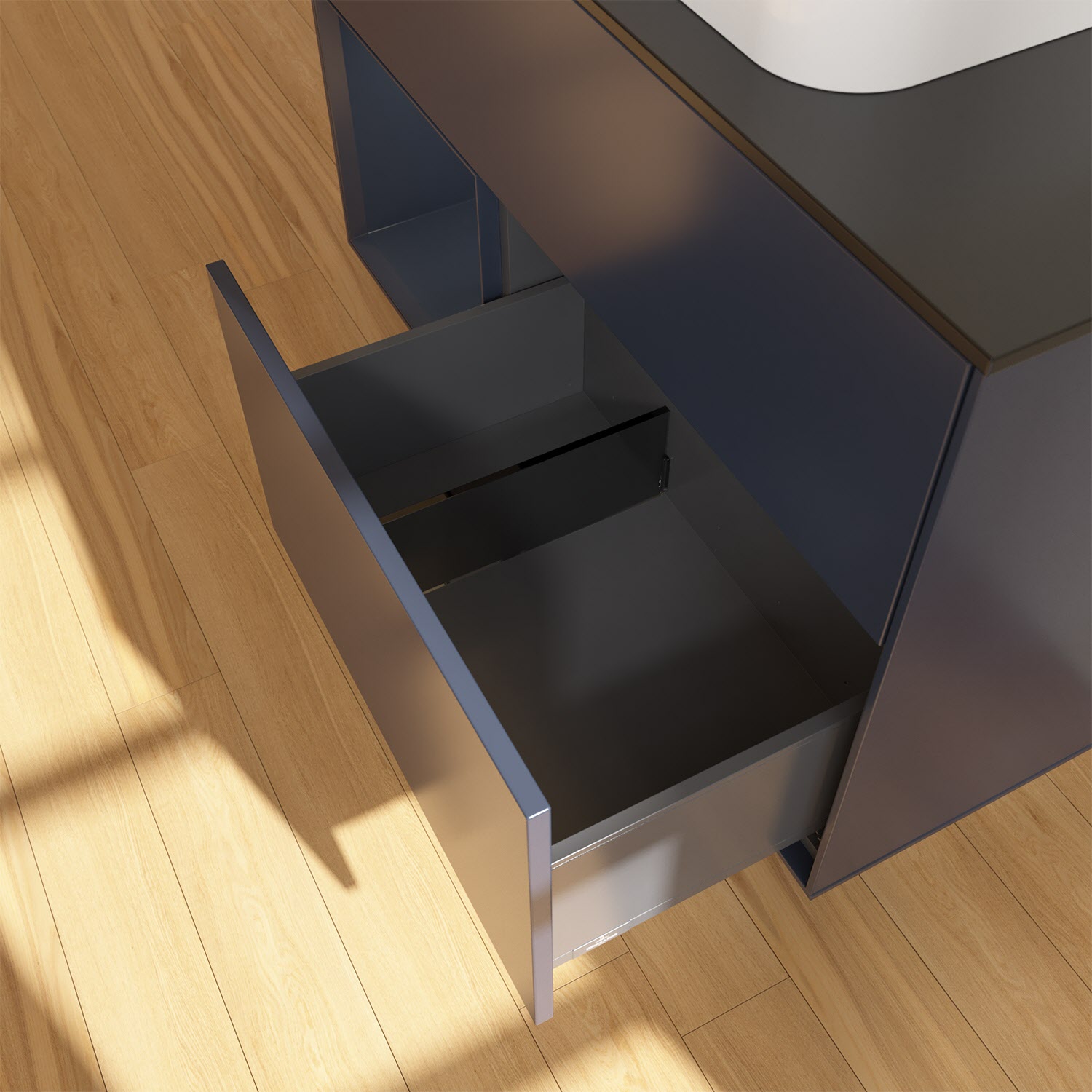 Villeroy & Boch Finion Waschtischunterschrank 100 cm mit Regalelement links und Abdeckplatte