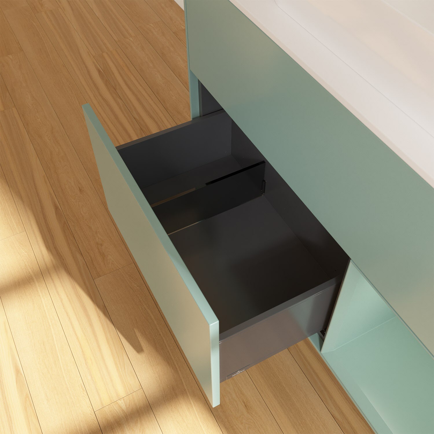 Villeroy & Boch Finion Waschtischunterschrank 100 cm mit Regalelement rechts und Abdeckplatte