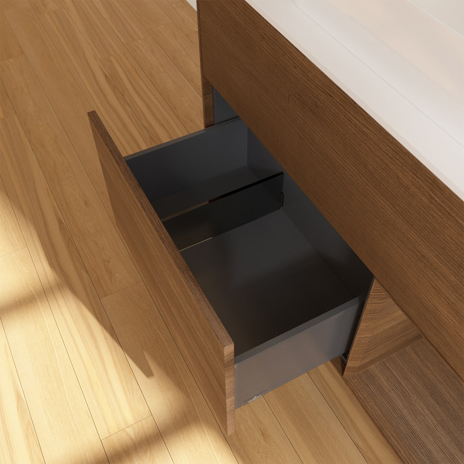 Villeroy & Boch Finion Waschtischunterschrank 100 cm mit Regalelement rechts und Abdeckplatte