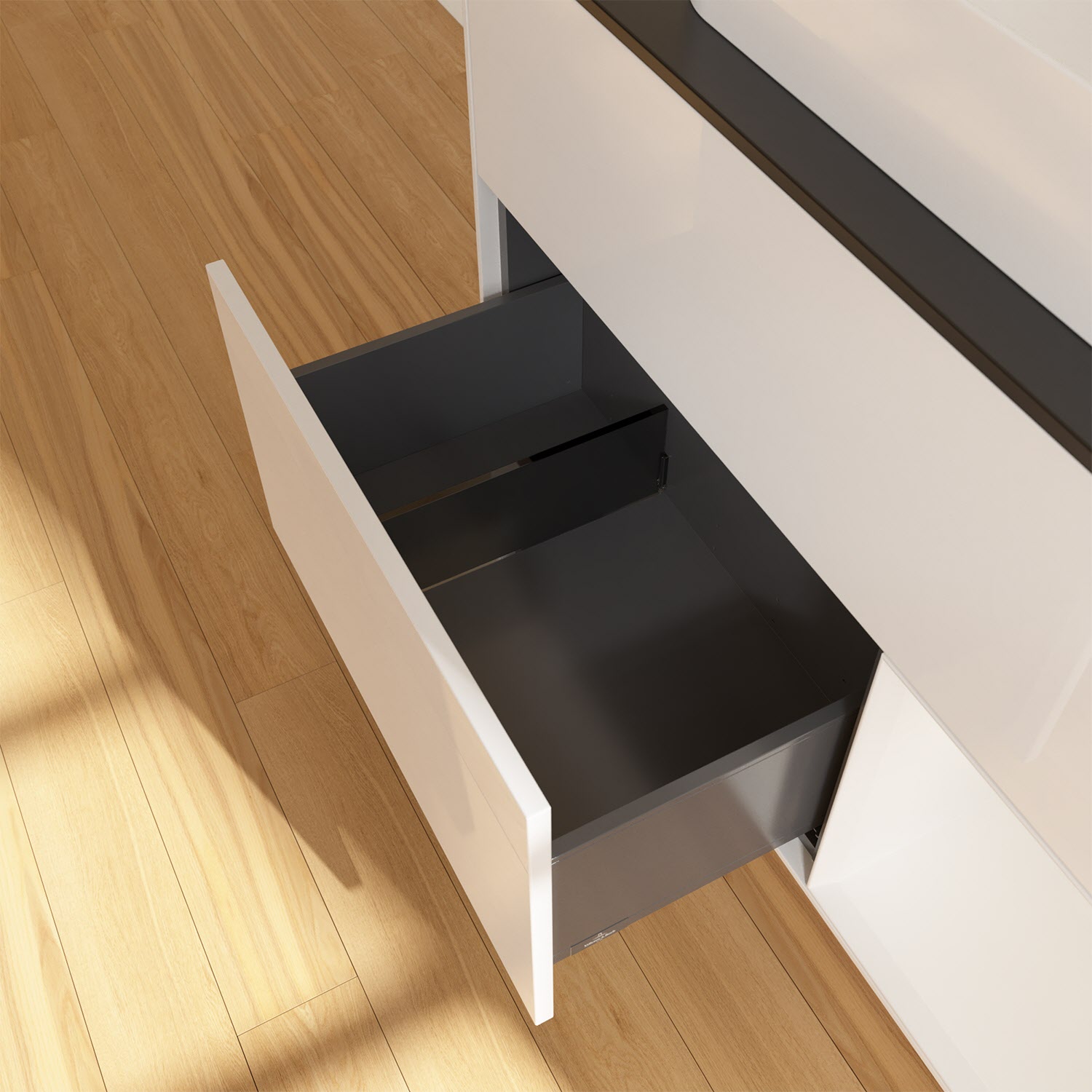 Villeroy & Boch Finion Waschtischunterschrank 100 cm mit Regalelement rechts und Abdeckplatte