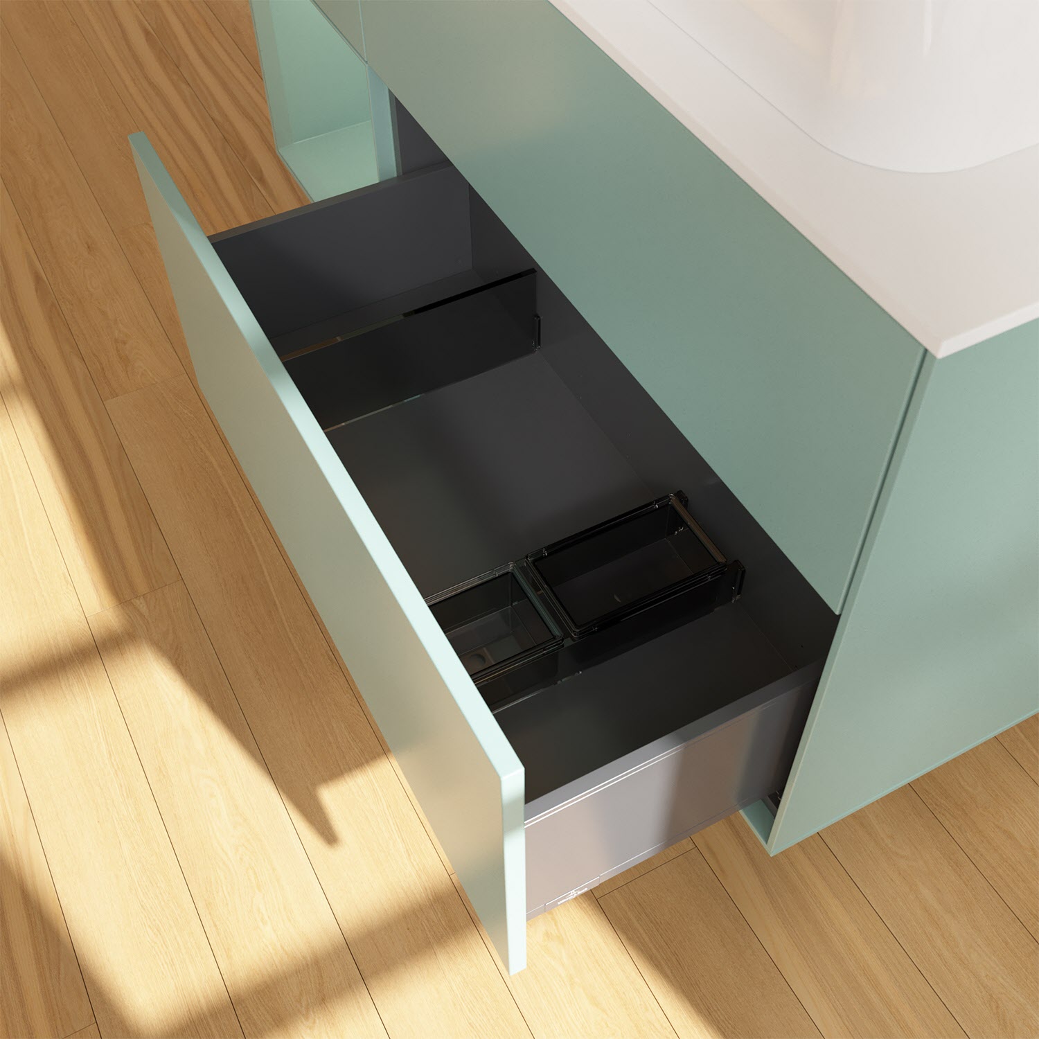 Villeroy & Boch Finion Waschtischunterschrank 120 cm mit Regalelement links und Abdeckplatte