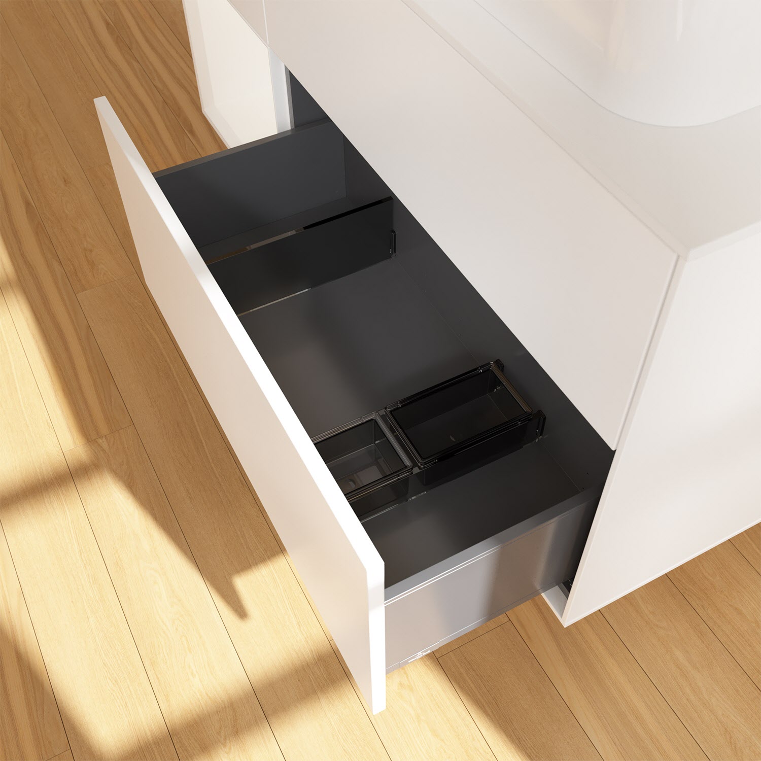 Villeroy & Boch Finion Waschtischunterschrank 120 cm mit Regalelement links und Abdeckplatte