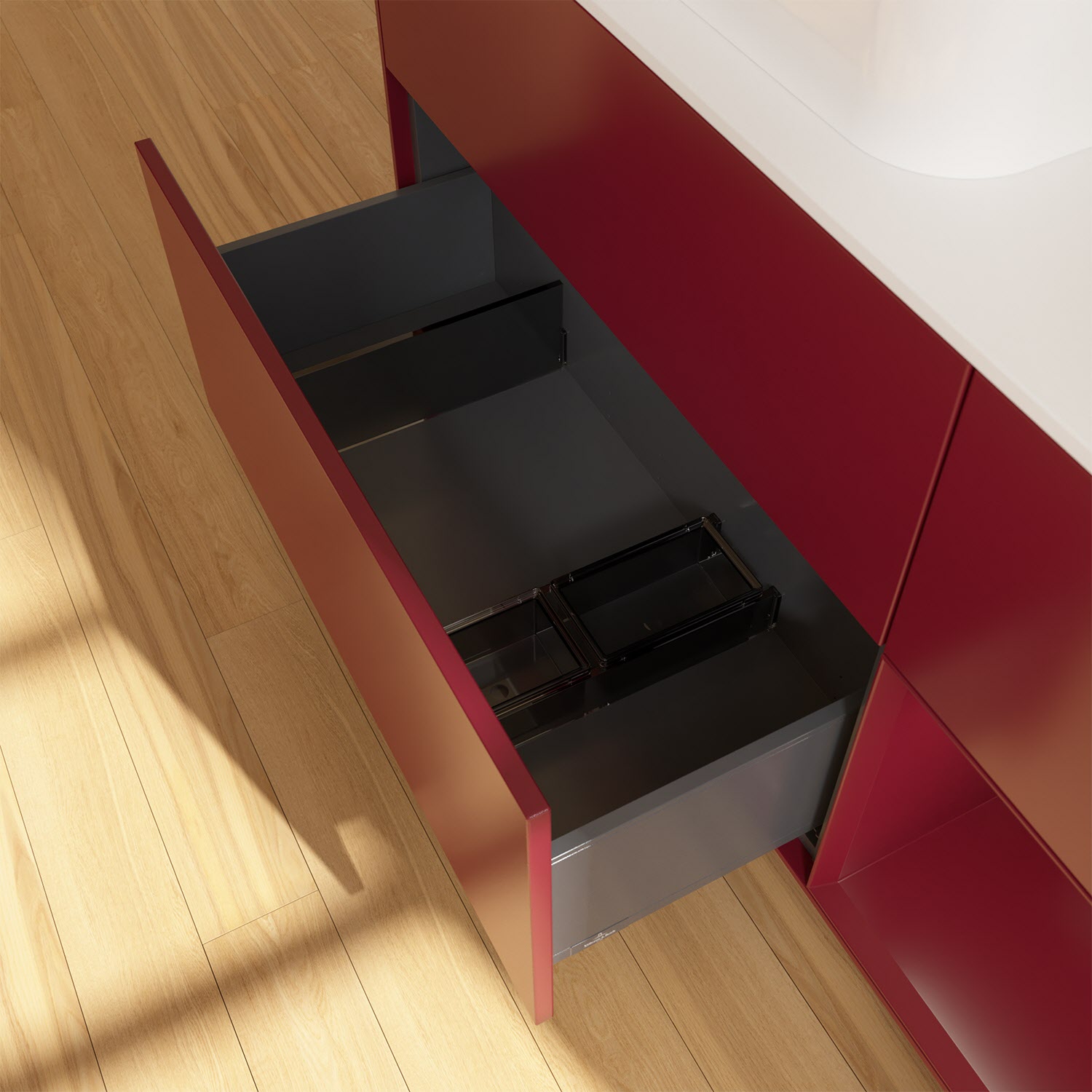 Villeroy & Boch Finion Waschtischunterschrank 120 cm mit Regalelement rechts und Abdeckplatte