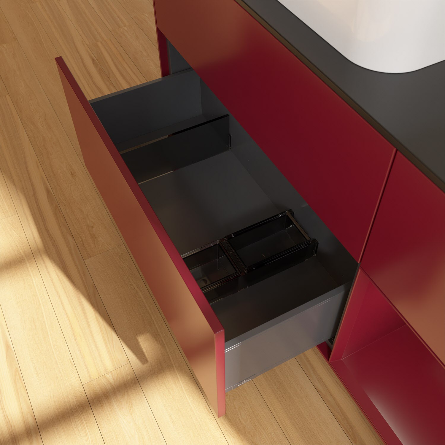 Villeroy & Boch Finion Waschtischunterschrank 120 cm mit Regalelement rechts und Abdeckplatte