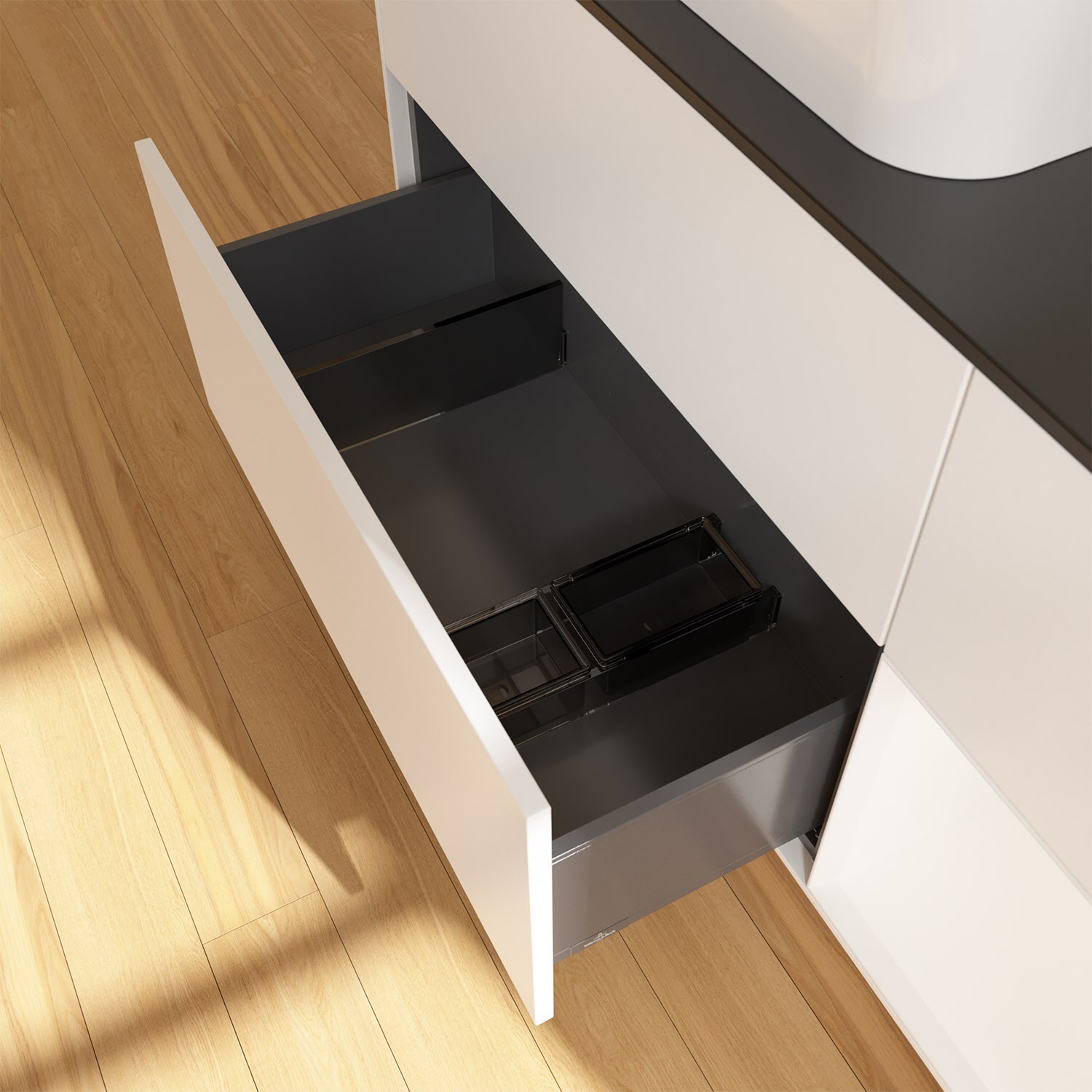 Villeroy & Boch Finion Waschtischunterschrank 120 cm mit Regalelement rechts und Abdeckplatte