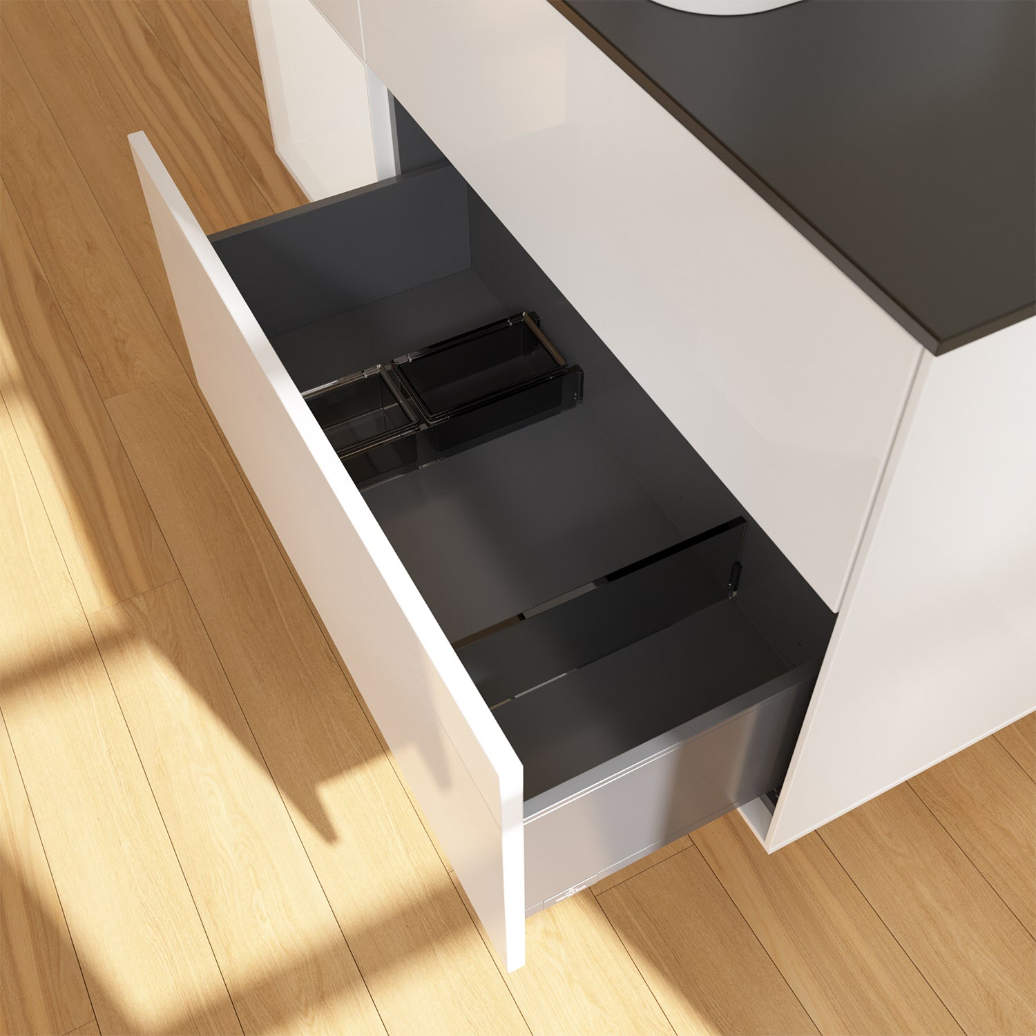 Villeroy & Boch Finion Waschtischunterschrank 120 cm mit Regalelement links und Abdeckplatte, mit Wandbeleuchtung