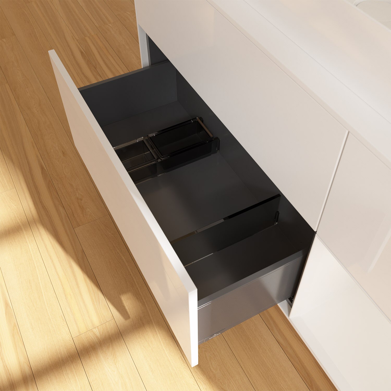 Villeroy & Boch Finion Waschtischunterschrank 120 cm mit Regalelement rechts und Abdeckplatte, mit Wandbeleuchtung