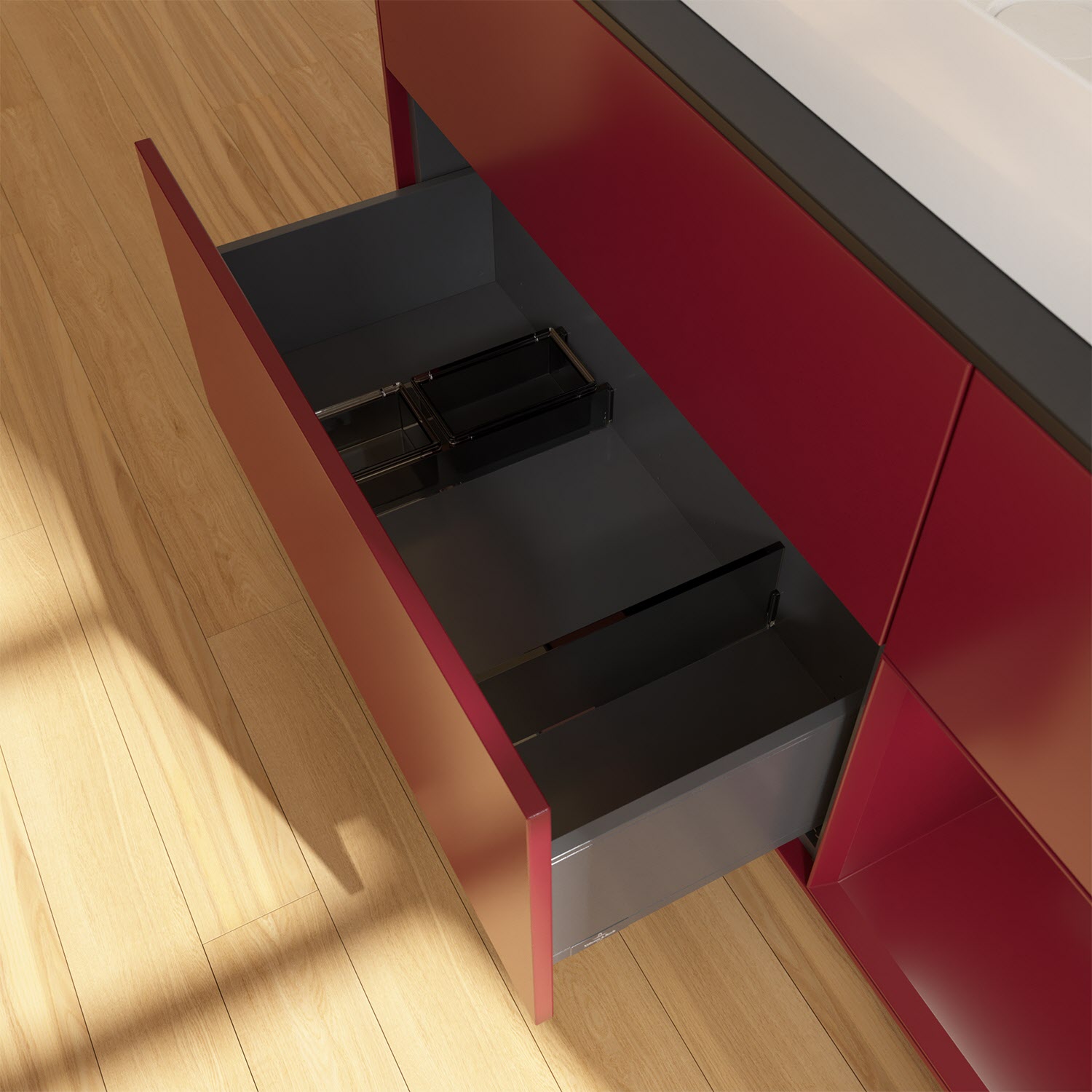 Villeroy & Boch Finion Waschtischunterschrank 120 cm mit Regalelement rechts und Abdeckplatte, mit Wandbeleuchtung