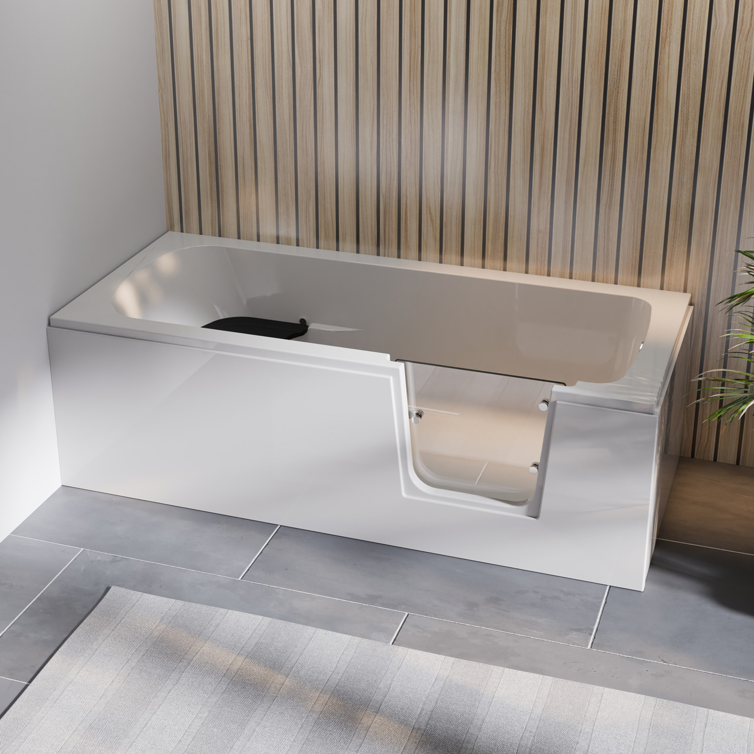 Steinkamp easy entry Badewanne 180 x 80 cm mit Glastür rechts und Acrylverkleidung